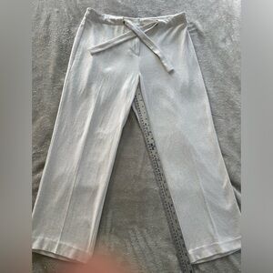 Cream Koret Pant With Tie Front Size 10 Linen Blend